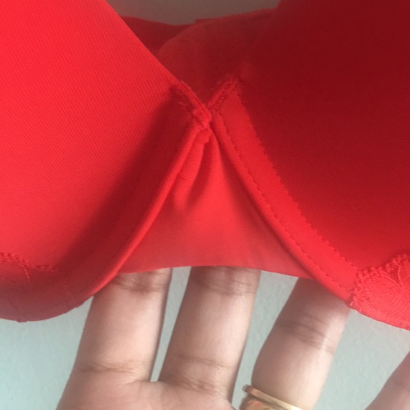 Ambrielle Lightly Lined T-Shirt Bra Flame Scarlet - Picture 4 of 6